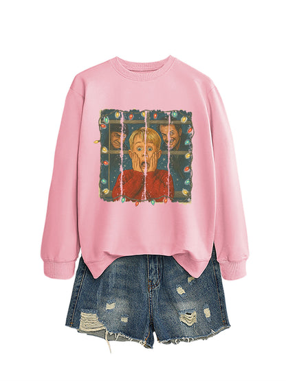 Christmas Lights Scream Boy Printed Hoodie