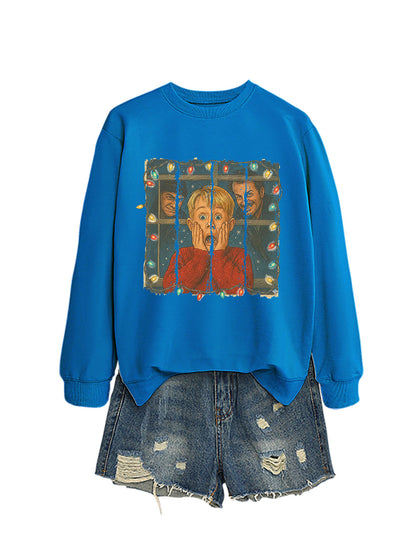 Christmas Lights Scream Boy Printed Hoodie