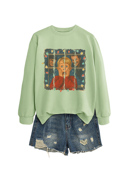 Christmas Lights Scream Boy Printed Hoodie