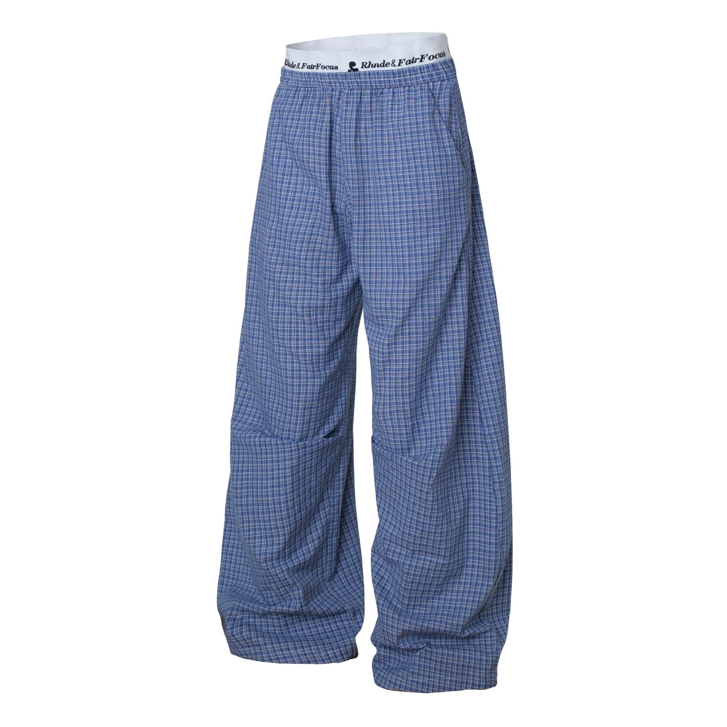 Plaid Spliced Two-Piece Casual Loose Wide-Leg Straight Tube Sports Trousers for Men and Women