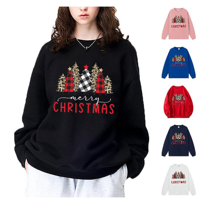 Christmas hoodie Christmas ladies loose fitting pullover