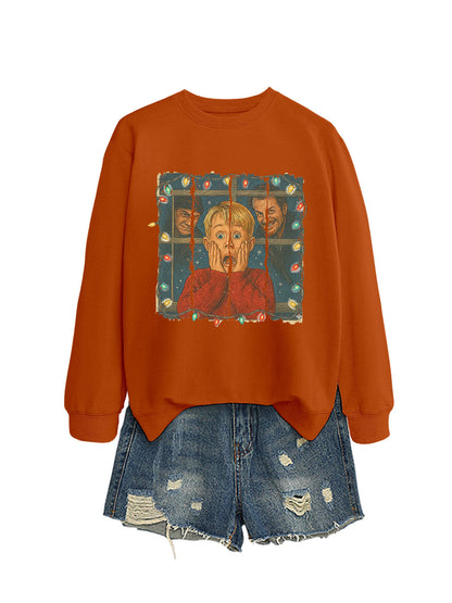 Christmas Lights Scream Boy Printed Hoodie